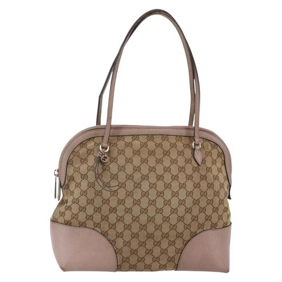 GUCCI GG Canvas Shoulder Bag Beige Gold - Picture 1 of 13